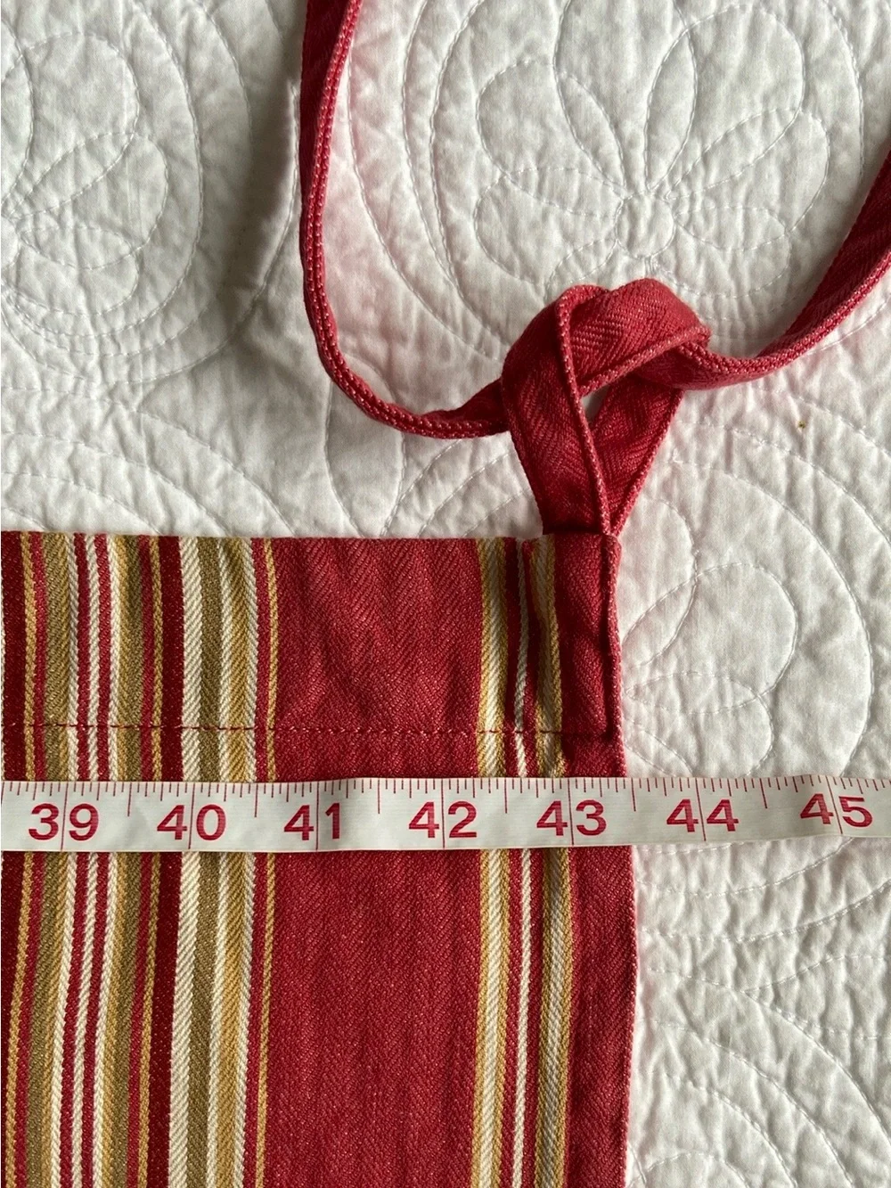 Pottery Barn Hudson Stripe Cafe 3 Curtains And 2 Valances Set Red Tan Cream